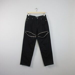 Torn By Ronny Kobo Mariah Jean Women 29 Black Cotton Blend Rhinestone Preppy 712
